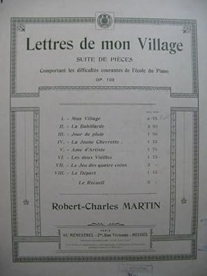 Imagen del vendedor de MARTIN Robert-Charles Lettres de mon Village Piano a la venta por partitions-anciennes