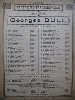 Seller image for BULL Georges La Mascotte Audran 1e Fantaisie Piano 4 mains ca1900 for sale by partitions-anciennes