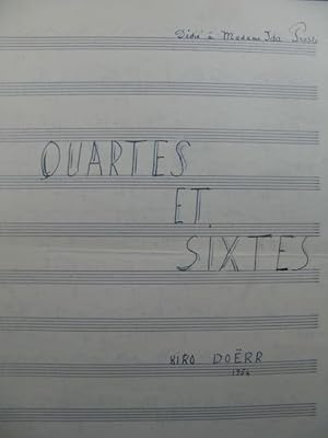 DOËRR Charles-Kiko Quartes et Sixtes Manuscrit Guitare 1954