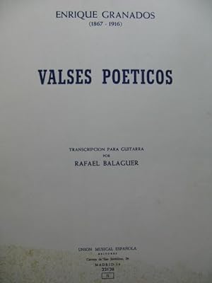 Seller image for GRANADOS E. Valses Poeticos Guitare 1980 for sale by partitions-anciennes