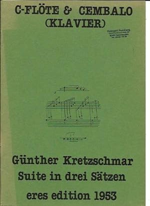 Bild des Verkufers fr Suite in 3 Stzen - C-Flte und Cembalo (Klavier) zum Verkauf von Leserstrahl  (Preise inkl. MwSt.)