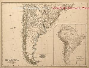 Seller image for Karte von Sd-America. Sdl. Theil".- Aus Meyer's Hand-Atlas der neuesten Erdbeschreibung. for sale by Antiquariat MEINDL & SULZMANN OG