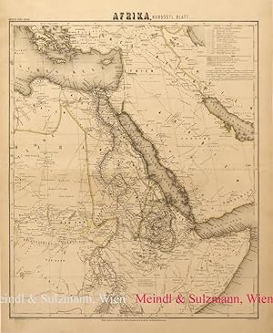 Seller image for Afrika, nordstl. Blatt". Aus Meyer's Hand-Atlas der neuesten Erdbeschreibung. for sale by Antiquariat MEINDL & SULZMANN OG