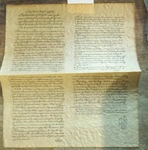 Bild des Verk�ufers f�r Virginia. A declaration of rights. Copy of the firts daught by G. M. 14 articles. 12th june 1776. zum Verkauf von Antiquariat Carl Wegner