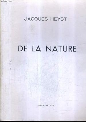 Seller image for DE LA NATURE. for sale by Le-Livre