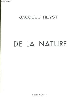 Seller image for DE LA NATURE. for sale by Le-Livre