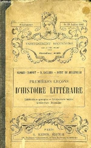 Seller image for PREMIERES LECONS D'HISTOIRE LITTERAIRE for sale by Le-Livre