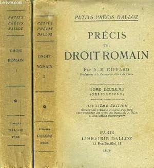 Imagen del vendedor de PRECIS DE DROIT ROMAIN, 2 TOMES a la venta por Le-Livre