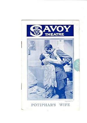 Imagen del vendedor de Potiphar's wife: Savoy Theatre Programme. a la venta por Gwyn Tudur Davies