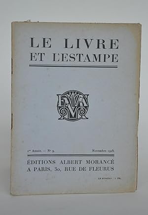 Immagine del venditore per Le Livre et l'estampe, 1re anne, n9, Novembre 1923 venduto da Librairie Raimbeau