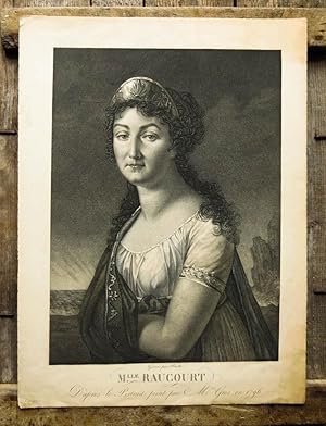 Kupferstich-Porträt von Ruotte nach Gros. Mlle. Raucourt?.