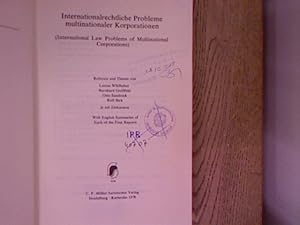 Seller image for Internationalrechtliche Probleme multinationaler Korporationen. (International law problems of multinational corporations). With English Summaries of Each of the Four Reports. Berichte der Deutschen Gesellschaft fr Vlkerrecht, Heft 18 for sale by Antiquariat Bookfarm