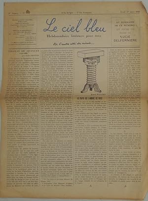 Le ciel Bleu. Hebdomaire littéraire pour tous de l?autre coté du miroir.