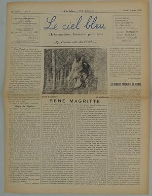 Le Ciel Bleu. Hebdomaire littéraire pour tous de l?autre coté du miroir. Directrice et éditeur re...