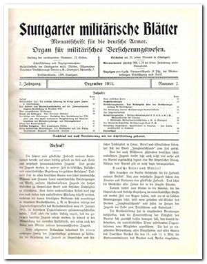 Stuttgarter militärische Blätter (vollständiger 2. Jahrgang 1911/12)