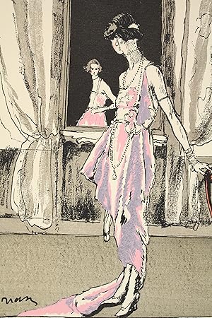 Bild des Verkufers fr Que vas-tu faire ! Robe du soir, de Worth (pl.46, La Gazette du Bon ton, 1920 n6) zum Verkauf von Librairie Le Feu Follet