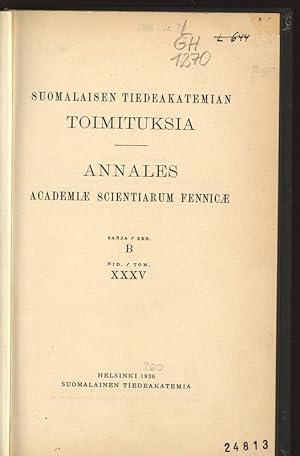 Seller image for Suomalaisen Tiedeakatemian Toimituksia - Annales Academiae Scientiarum Fennice, Sarja/Ser. B, Nid./Tom. XXXV. for sale by Antiquariat Bookfarm