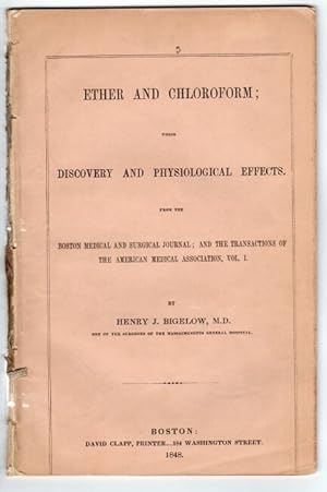 Bild des Verkufers fr Ether and chloroform: a compendium of their history, surgical use, dangers, and discovery zum Verkauf von Rulon-Miller Books (ABAA / ILAB)