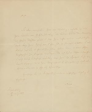 Handgeschriebener Brief mit Unterschrift (unleserlich). St. Petersburg d. 11. / 23. März 1852.