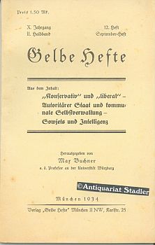 Seller image for Gelbe Hefte. X. Jahrgang, II. Halbband, 12. Heft, September-Heft 1934. for sale by Antiquariat im Kloster