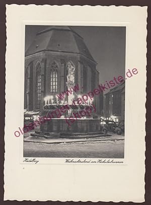 AK Heidelberg * Weihnachtsabend am Herkulesbrunnen * 1960 * PC