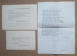 Einladung zur Verleihung des Rheinischen Literaturpreises 1941 und andere relevante Dokumente / R...