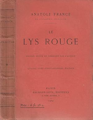 Seller image for Le lys rouge for sale by LiBooks