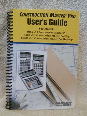 Imagen del vendedor de Construction Master pro User's Guide for Models 4065 v3.1; 4080 v3.1; 44080 v3.1 a la venta por Prairie Creek Books LLC.