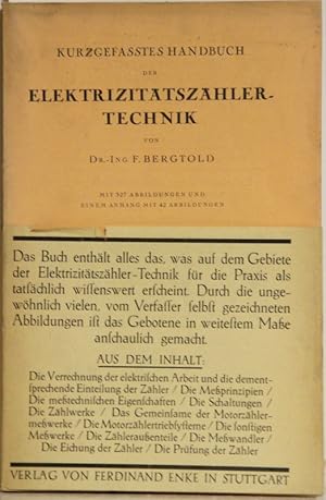 Seller image for Kurzgefasstes Handbuch der Elektrizittszhlertechnik. for sale by Antiquariat  Braun