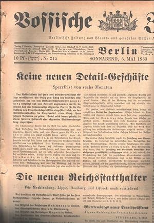 Vossische Zeitung Nr. 215, 216,217, 219, 220, 225, 229 1933