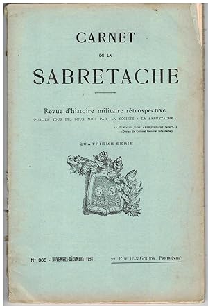 Bild des Verkufers fr Carnet de la Sabretache, n 385, novembre - dcembre 1936. zum Verkauf von Rometti Vincent