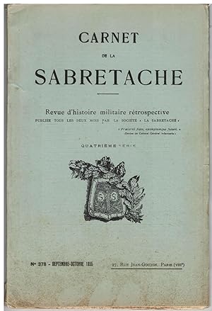 Imagen del vendedor de Carnet de la Sabretache, n 378, septembre - octobre 1935. a la venta por Rometti Vincent