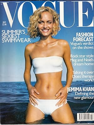 Imagen del vendedor de Vogue (UK) July 1998 | Amber Valletta (cover) | Hussein Chalayan, Jemima Khan, Meg & Noel Gallagher at home a la venta por *bibliosophy*