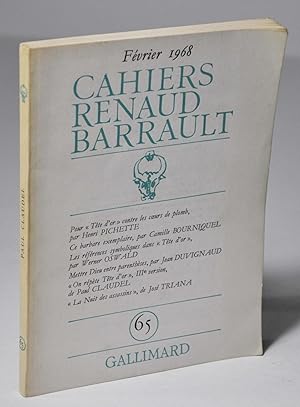 Bild des Verkufers fr Cahiers Renaud Barrault, n65 - Fvrier 1968 zum Verkauf von Librairie L'Autre sommeil