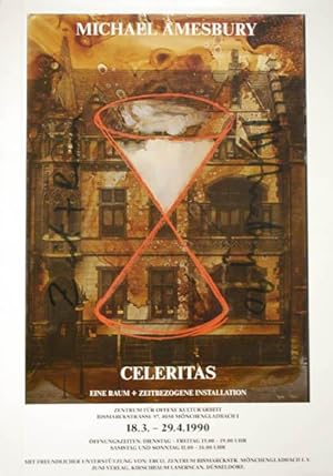 Celeritas. Eine Raum + zeitbezogene Installation. 1990. [Signiertes Plakat, Offsetdruck / signed ...