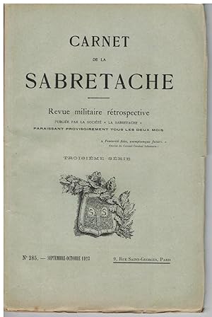 Carnet de la Sabretache, n° 285, septembre - octobre 1923.