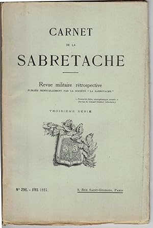 Immagine del venditore per Carnet de la Sabretache, n 296, avril 1925. venduto da Rometti Vincent