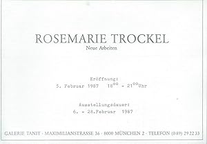 Seller image for Rosemarie Trockel - a collection of 3 invitations / documents for sale by The land of Nod - art & books