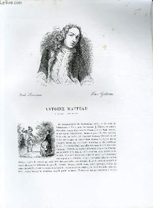 Bild des Verkufers fr Biographie d'Antoine Watteau (1684-1721) ; Ecole Franaise ; Ftes Galantes ; Extrait du Tome 12 de l'Histoire des peintres de toutes les coles. zum Verkauf von Le-Livre