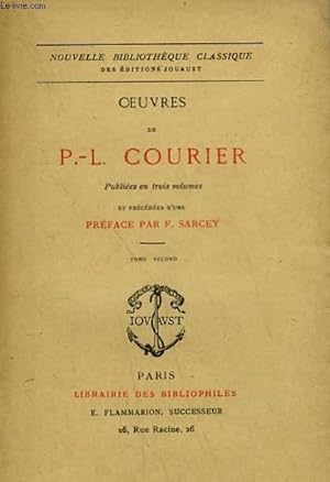 Bild des Verkufers fr OEUVRES DE P.-L. COURIER. TOME 2. zum Verkauf von Le-Livre