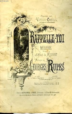 Bild des Verkufers fr RAPPELLE TOI zum Verkauf von Le-Livre