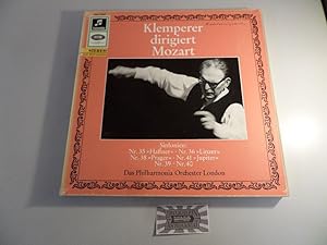Imagen del vendedor de Klemperer dirigiert Mozart [Vinyl, 3 LP Box-Set, SMC 110 000]. Sinfonien: Nr. 35 "Haffner", Nr. 36 "Linzner", Nr. 38 "Prager", Nr. 41 "Jupiter", Nr. 39, Nr. 40. a la venta por Druckwaren Antiquariat