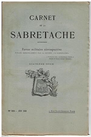 Immagine del venditore per Carnet de la Sabretache, n 325, juin 1928. venduto da Rometti Vincent