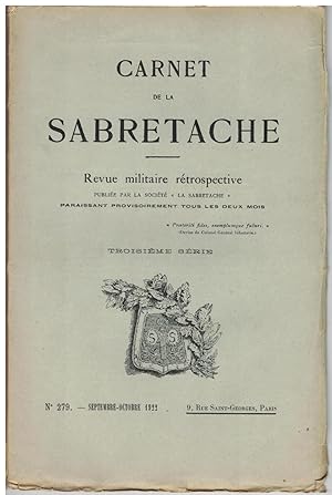 Carnet de la Sabretache, n° 279, septembre - octobre 1922.