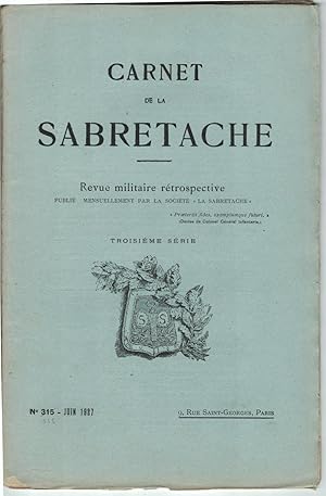 Carnet de la Sabretache, n° 315 [316], juin 1927.