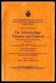 Die Schmetterlinge Kärntens und Osttirols.