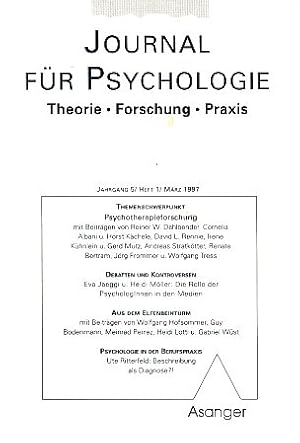 Psychotherapieforschung. Heft 1/ 1997. Journal für Psychologie. Theorie Forschung Praxis. Jahrgan...