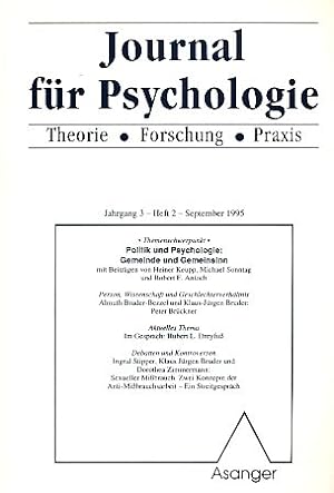 Politik und Psychologie: Gemeinde und Gemeinsinn. Heft 2/1995. Journal für Psychologie. Theorie F...