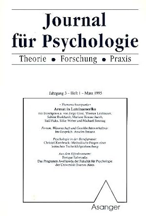 Armut in Lateinamerika. Heft 1/1995. Journal für Psychologie. Theorie Forschung Praxis. Jahrgang 3.