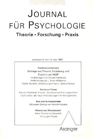 Beiträge aus Theorie, Forschung und Praxis in der NGfP. Heft 2/1997. Journal für Psychologie. The...